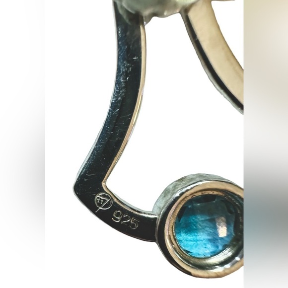 VTG | Designer Blue Topaz Sterling Silver Earrings - Picture 7 of 11